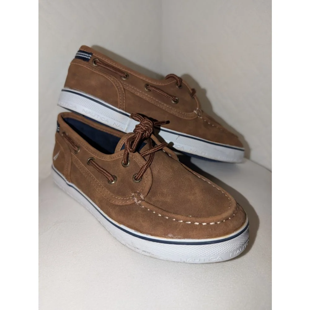 Nautica Boat Shoes Brown Boys Size 3